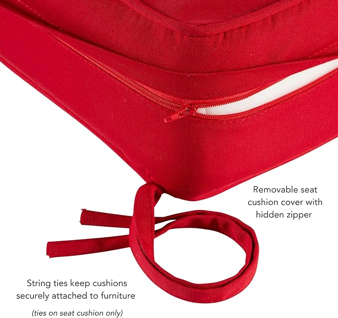 Greendale Home Fashions Outdoor 2-Piece Sunbrella Premium Deep Seat Cushion Set, Canvas Jockey Red