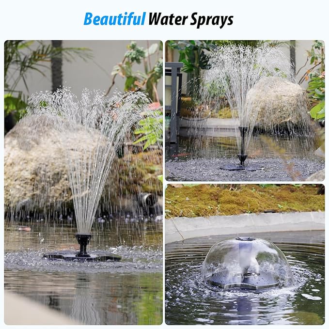 Anfraer Floating Pond Fountain with LED Lights, 660GPH RGB Floating Fountain with 3 Spray Modes, Pond Pump with 27FT Power Cord & 65.6FT Mooring Line for Pond Garden Fish Tank