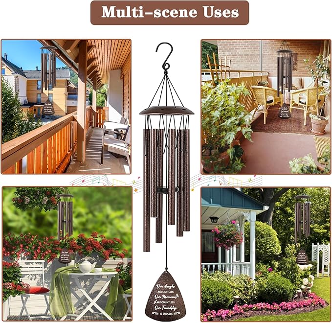 Gifts for Best Friend Women Men, 32" Bronze Wind Chimes Friendship Gifts, Bestie Gift for Women, Christmas Birthday Gift Idea for Bestfriend BFF