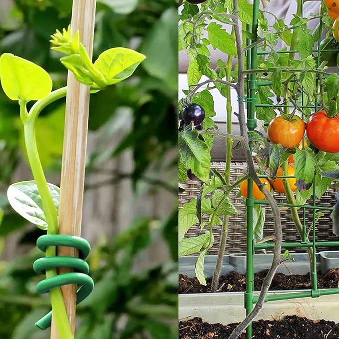 65.5 Feet Twist Ties for Climbing Plants Green Gear Ties Garden Plant Wire Outdoor & Indoor Plants Supporting Tree Tomatoes Vegetables Tape (Diameter - 2.5MM)