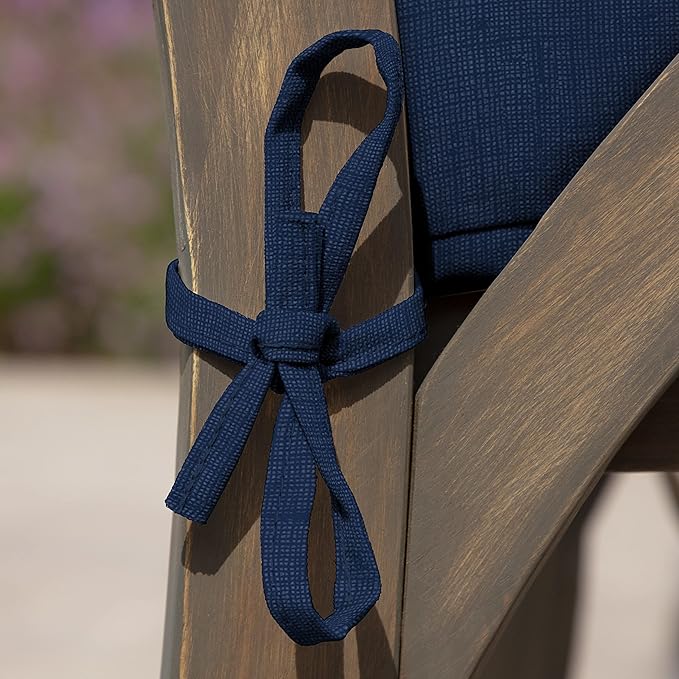 Arden Selections Outdoor Wicker Chair Cushion, 20 x 18, Rain-Proof, Fade Resistant 21 x 21, Sapphire Blue Leala (Pack of 4)