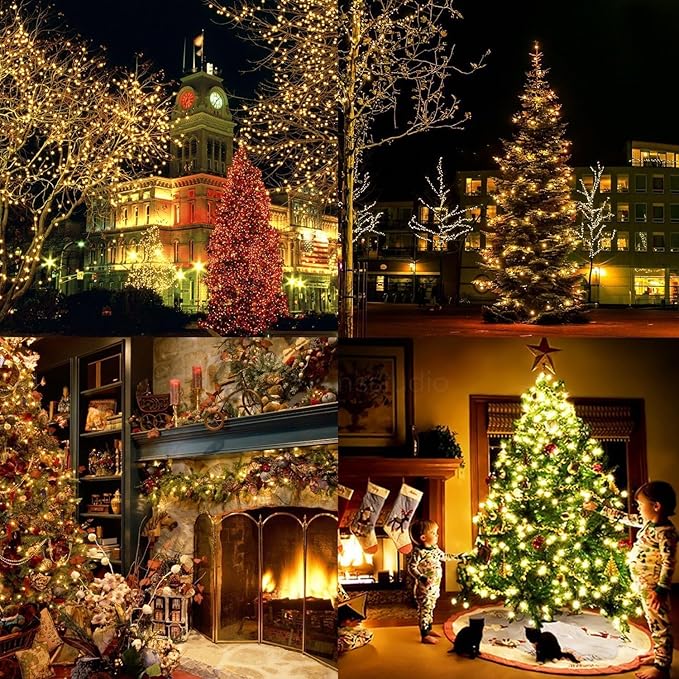 Outdoor String Lights, Fairy Lights 33 FT 100 LED Waterproof Deco for Indoor Outdoor Backyard Tree Party Cafe Patio Home Room Festival Chirstmas (Transparent Wire-Multi Color (Warm White-Black)