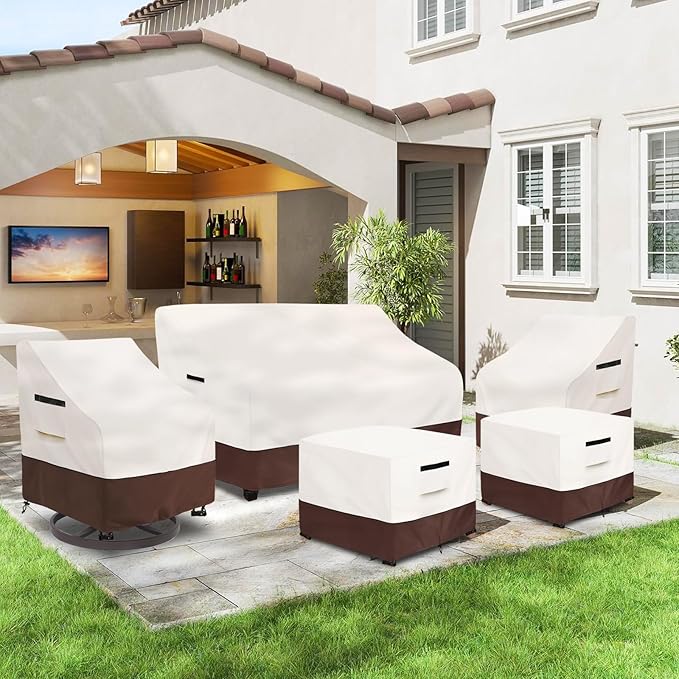 Outdoor Couch Covers,79 Inches Outdoor Sofa Cover, Waterproof Patio Furniture Cover,Furniture Covers for Patio Seating (Beige)