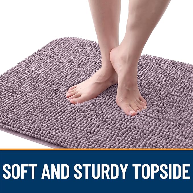 OLANLY Dog Door Mat for Muddy Paws 59x35, Absorbs Moisture and Dirt, Absorbent Non-Slip Washable Doormat, Quick Dry Chenille Mud Mat for Dogs, Entry Indoor Entryway Carpet for Inside Floor, Deep Plum