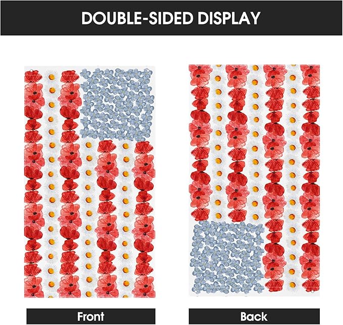 AVOIN colorlife Myosotis Poppy Memorial Day House Flag 3x5 FT Double Sided Outside, Patriotic American Flag Yard Outdoor Decoration
