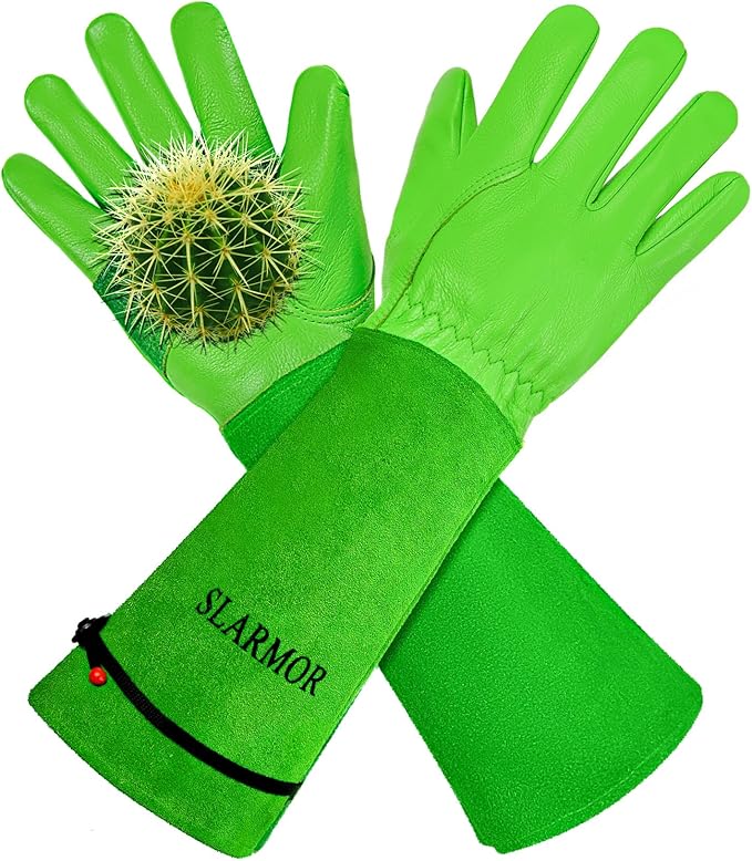 Long Gardening-Gloves Women/Men-Thorn proof Rose Pruning Heavy Duty Gauntlet, Best Garden Gifts for Gardener-XL
