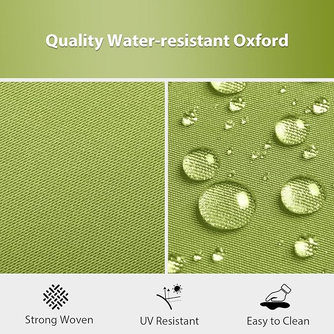 Outdoor Chair Cushions Set of 4, 17x16x2 Inch Patio Furniture Cushions, Water Resistant, Non-Slip Ties (Grass Green)