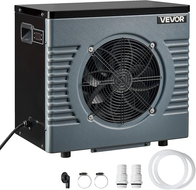 VEVOR 14710 BTU Pool Heat Pump, Electric Pool Heater for Above Ground Up to 3962 Gallons, Max COP 5.13, Heating & Cooling Dual Mode, Low Noise Smart Inverter Compressor, GFCI Protection for Swimming