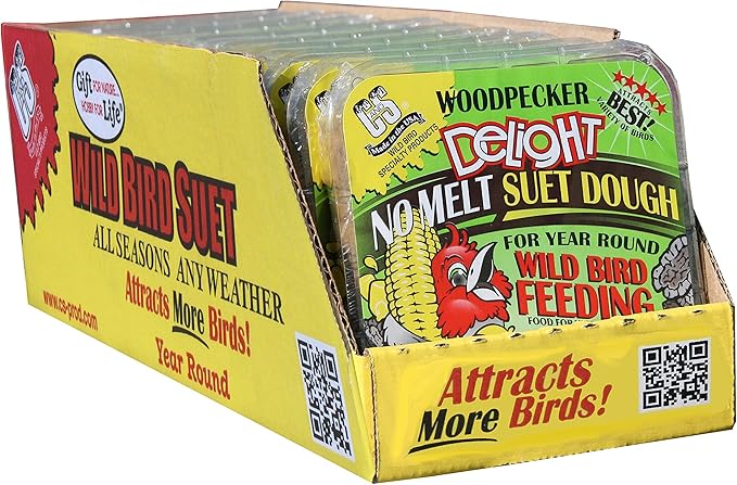 C&S Woodpecker Delight No Melt Suet Dough 11.75 Ounces, 12 Pack