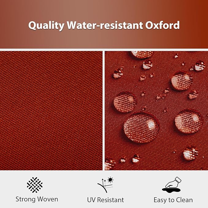 Outdoor Chair Cushions Set of 4, 18.5 x 16 Inch Patio Chair Cushions for Outdoor Furniture, Water Resistant, Non-Slip Ties(Brick Red)