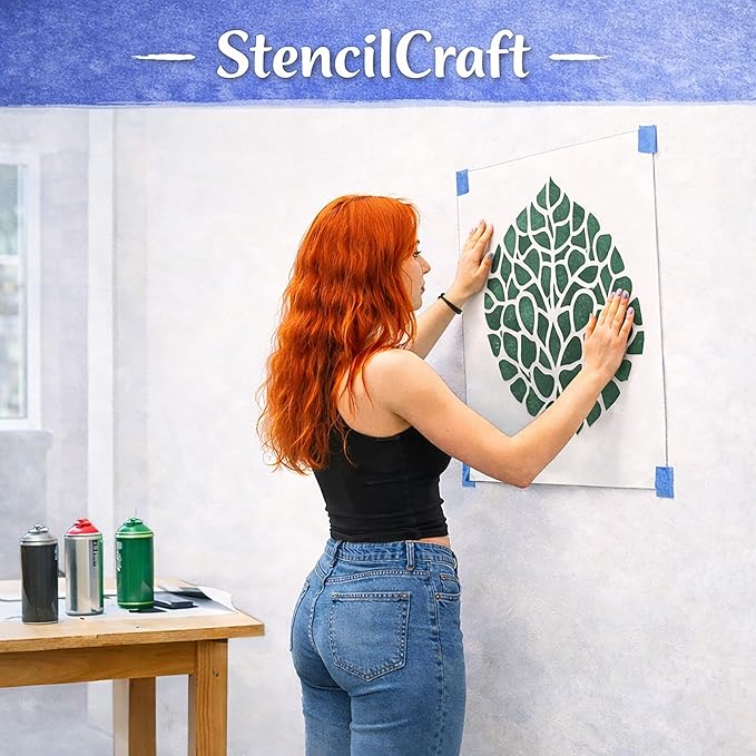 Grape Leaves Stencil 8.5x11 Inch Reusable Plastic Template for Painting Crafts Rustic Wall Art and Home Décor