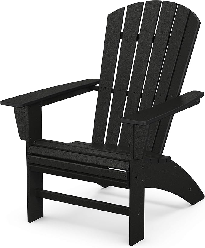 POLYWOOD Nautical Curveback Adirondack Chair, Heavy Duty HDPE Outdoor Patio Furniture, Fire Pit Chair for Deck, Lawn, Garden, Made in USA