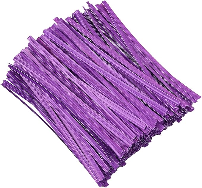 Tangyinrd 1000 Pcs 5" Purple Twist Ties, Plant Ties Cable Ties Reusable Bread Ties for Party Cello Candy Coffee Treat Bags Cake Pops
