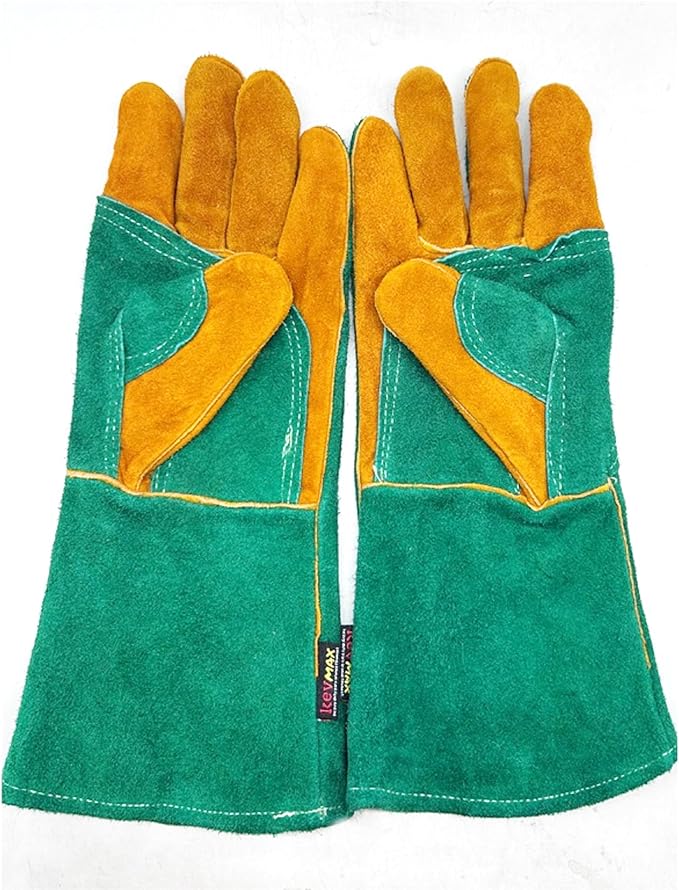 Leather Welding Gloves - Thick Premium Cow Split Leather, Heat Resistant, Welding, Grilling, BBQ & Fireplace