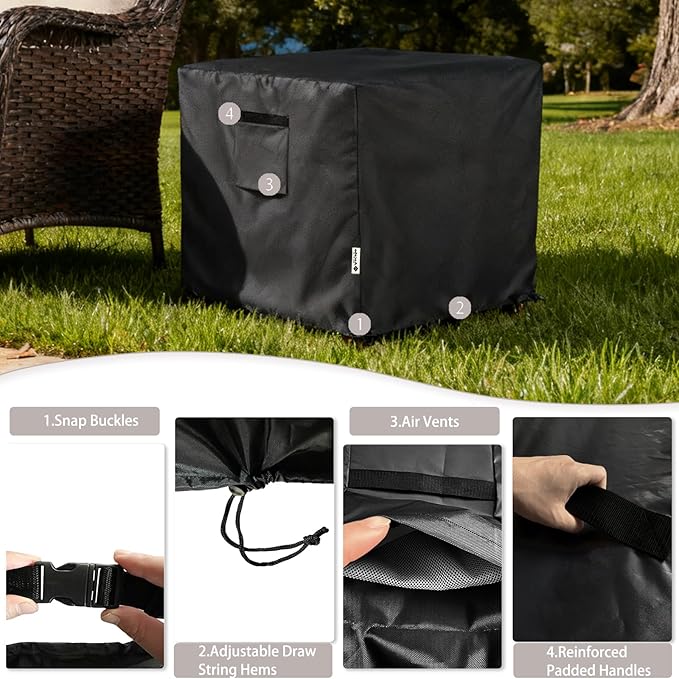 Patio Ottoman Cover,32W x 32D x 18H inch,Waterproof Square Patio Small Side Table Cover,Suitable for 3-Piece Outdoor Wicker Patio Bistro Set Side Table