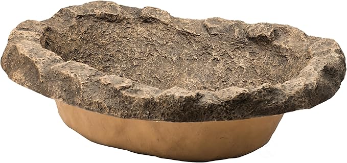 Faux Rock Fiberglass Decorative Garden Pond Sandstone Outdoor Patio Waterfall Pond, 27 Gallon