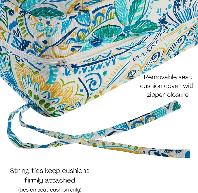 Greendale Home Fashions Outdoor Reversible 2-Piece Deep Seat Cushion Set, Paisley