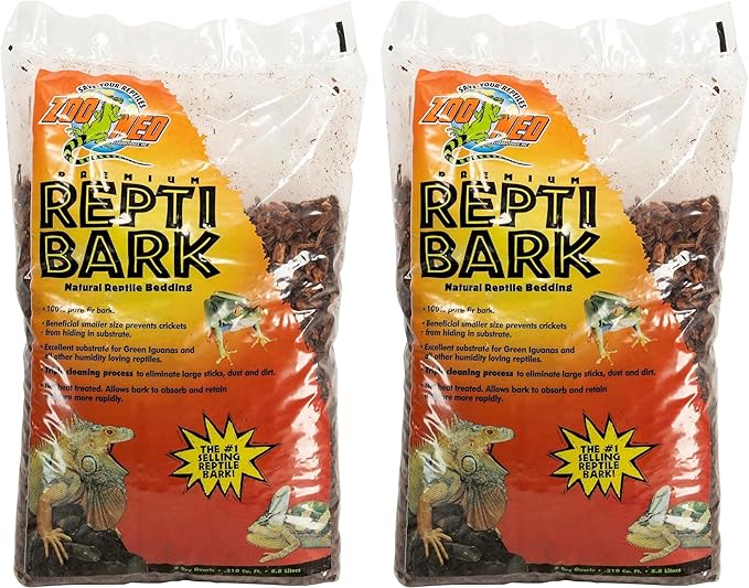 Zoo Med Reptile Bark Fir Bedding, 8 Quarts | Pack of 2