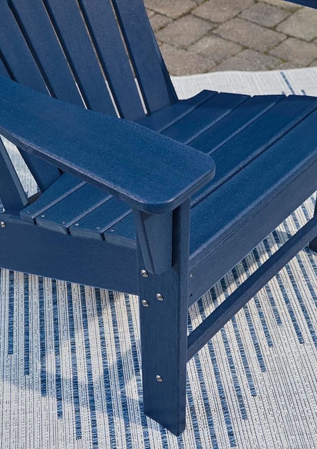 Signature Design by Ashley Outdoor Sundown Treasure HDPE Patio Adirondack Chair, Blue