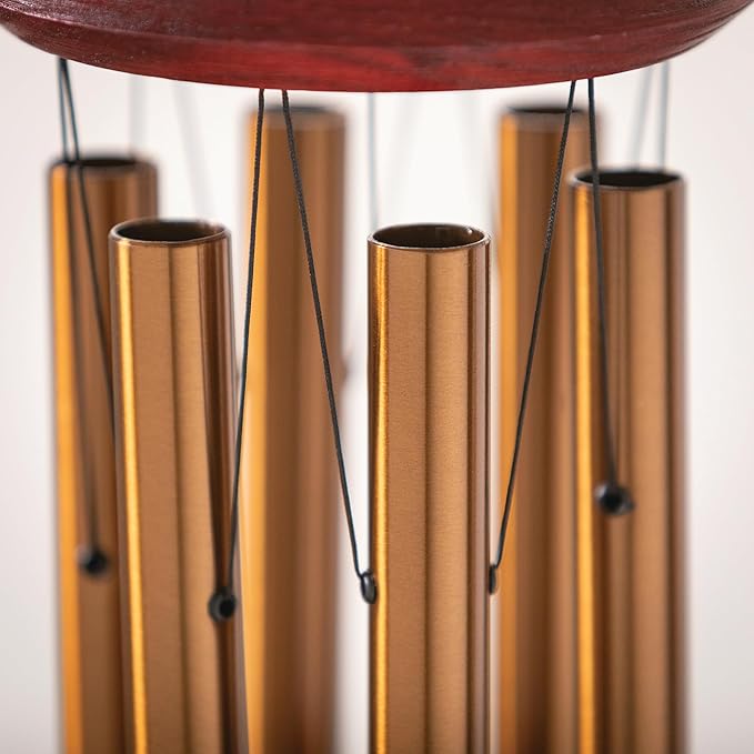 Woodstock Chimes Pluto Wind Chime for Outside 27" Bronze Small, Light Airy Sound for Outdoor Garden, Patio, Porch Decor, Encore Collection DCB27