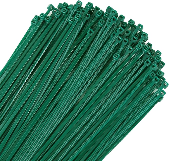 10 inch 3mm Dark Green Nylon Garden Cable Zip Ties Self Locking Cable Ties Twist Ties, Multi-Purpose Cable Tie(100 Pcs)