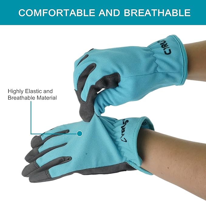 CYRUS Gardening Gloves – Breathable Puncture-Resistant Work Gloves for Men & Women, Multi-Scene Use for Gardening, DIY, Construction & Outdoor Tasks (Blue)