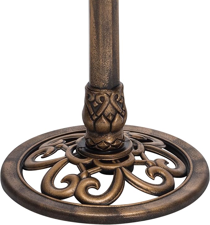 Alpine Corporation 34" Tall Pedestal Birdbath Fountain with Bird and Flower
