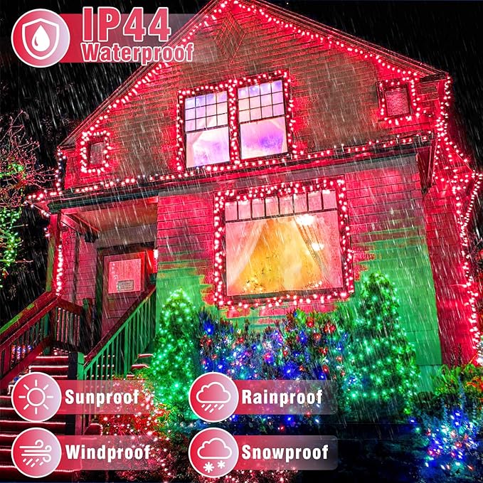 100FT 300 LED Outdoor String Lights, Connectable Valentines String Lights Waterproof with 8 Modes, Plug in Twinkle Fairy Lights Clear Wire for Indoor Bedroom Home Wedding Patio Decorations, Red