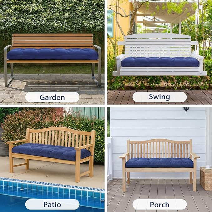 4" Thick Outdoor Bench Cushion 48x18x4 Inch, Waterproof Patio Furniture Cushions, Bench Seat Cushion for Porch Swing, Window, Indoor