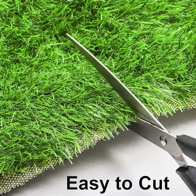 Fasmov Green Artificial Grass Rug Grass Carpet Rug, 3.2' x 6.5' Realistic Fake Grass Deluxe Turf Synthetic Turf Thick Lawn Pet Turf, Indoor/Outdoor Area Rug