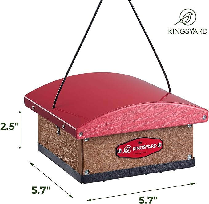 Kingsyard Upgraded Upside Down Double Suet Feeder with Metal Weatherproof Roof, Squirrel-Proof Metal Edging, Suet Feeders for Outside Hanging, Great for Attracting Woodpecker, Nuthatch, Titmouse