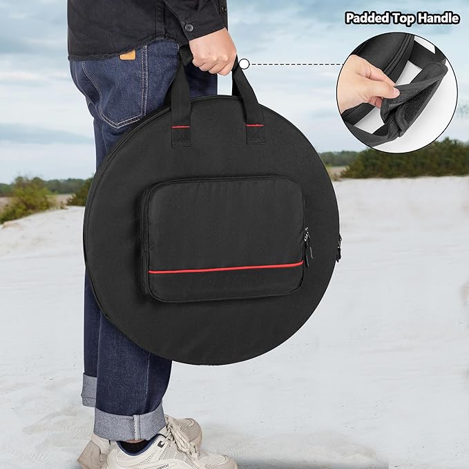 Heat Deflector Carry Bag Compatible with Solo Stove Ranger Heat Deflector 20”, Heat Deflector Transport and Storage Case with Handle & Pocket for Fire Pit Accessories, Dia: 21.5", Small