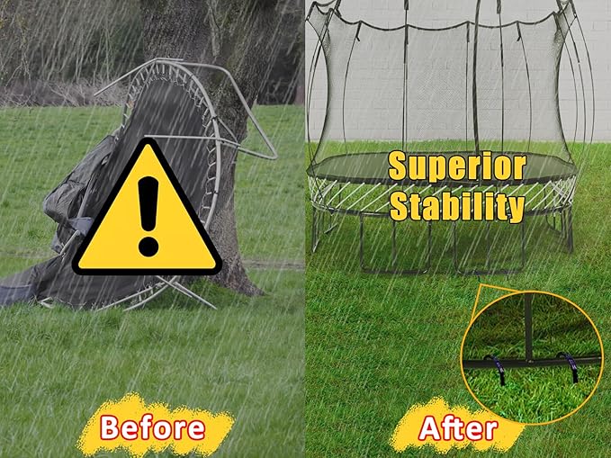 RIY Trampoline Stakes Anchors High Wind Heavy Duty Tent Stakes 12 Inch Ground Anchor Trampoline Accessories with T Hook