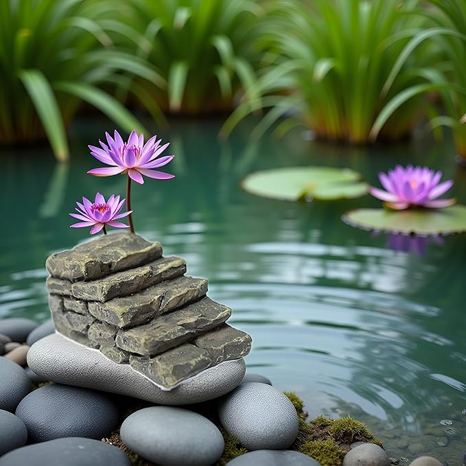 1Pc Gray Outdoor Miniature Resin Bridge Stair Stone Straight Bridge Stairs Stone Steps Garden Fairy Ornament Flower Pot Plant Micro Landscaping Decor Bonsai Craft Straight Stairs Statues Décor