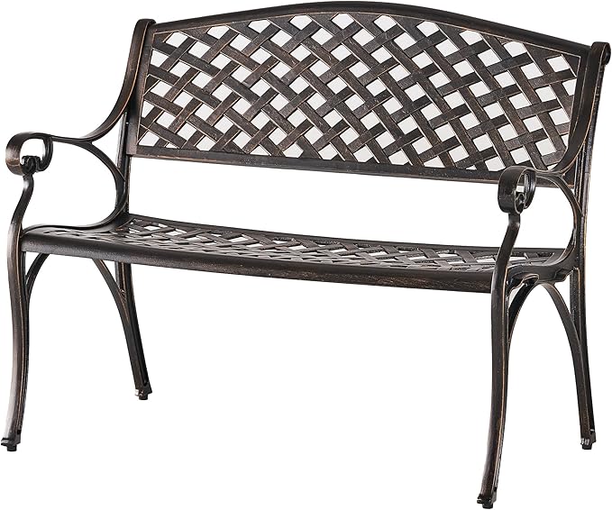 Christopher Knight Home Eastwood Antique Copper Cast Aluminum Bench