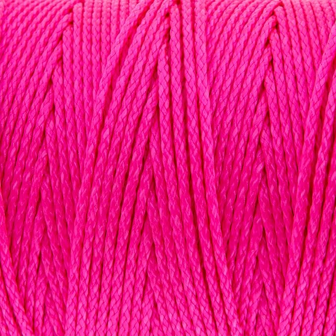 HONGDA Nylon Twine, 500 Feet #18 Braided Nylon Mason line String Perfect for Masonry Jobs and for The Layout of General Construction, Gardening, DIY Project, Fluorescent Pink