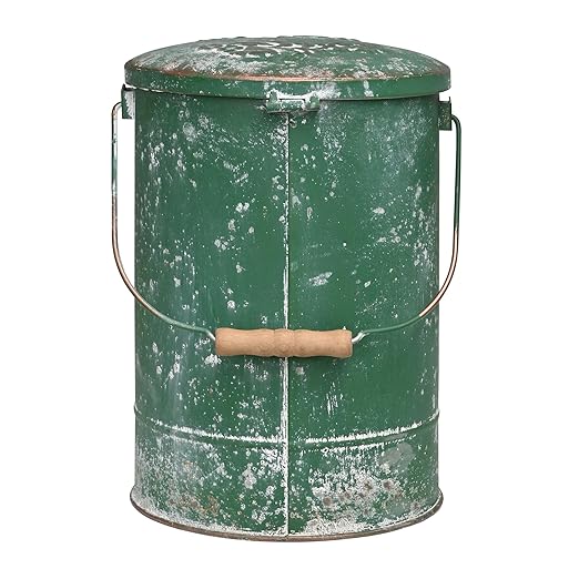 Z&Z ornamentorum Outdoor Small Trash Can with Lid Dog Poop Trash Can Outside for Kitchen Park Garden and Pedal Round Touchless Garbage with Flower and Bird Patterns (Green)