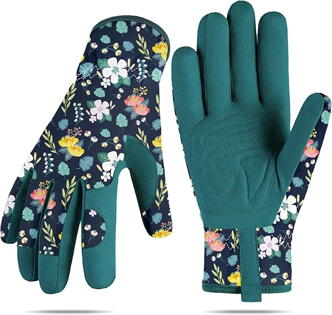 Baidast Garden Gloves, Breathable Leather Gardening Gloves Thorn Proof for Digging, Planting, Pruning