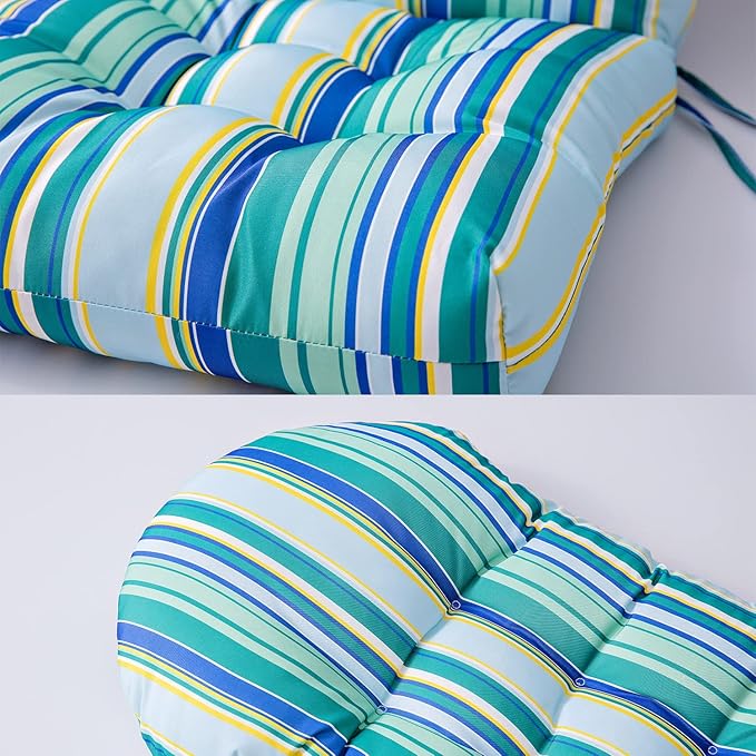 Enipate Weather Resistant Adirondack Chair Cushions Set of 2, High Back Rocking Chair Cushion, Indoor Outdoor Patio Tufted Thicken Lounge Cushion Seat Pads