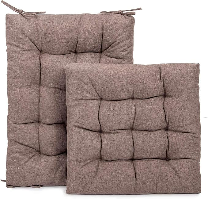 Rocking Chair Cushions Comfortable Tufted Seat Cushion Pads Non-skid Backed Set of Backrest Cushion and Seat Bottom for Porch Rocker Adirondack Chair (Chocolate, Backrest-24X17,Bottom-17x17)