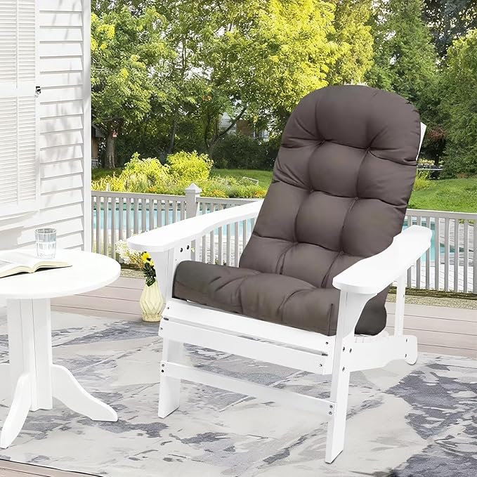 Outdoor Adirondack Chair Cushion Waterproof with Elastic Band Non Slip Patio Cushions for Outdoor Furniture Thicken Rocking Chair Seat Pad Dark Grey 43"*20"*3.9"