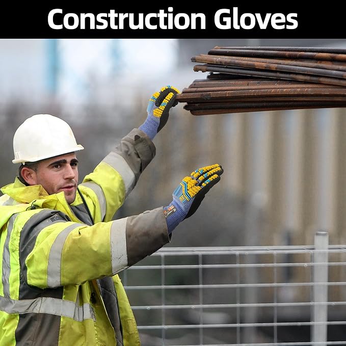 Schwer PRO-SKIN Impact Gloves with ANSI A4 Cut Reistant Protection, Flexible and Comfortable Work Gloves with Grip，Touchscreen, Used for Oil and Gas E&P，Mechanic, Construction, Non-PFAS, M, PM3900-T