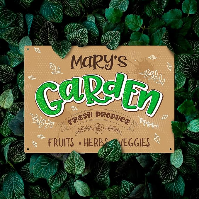 Custom Garden Signs, Personalized Sign for Garden, for Mother's Day, Mom, Or Girlfriend Sign, 10x14 Inches, Rust Free .040 Aluminum, Fade Resistant, Made in USA by Sigo Signs