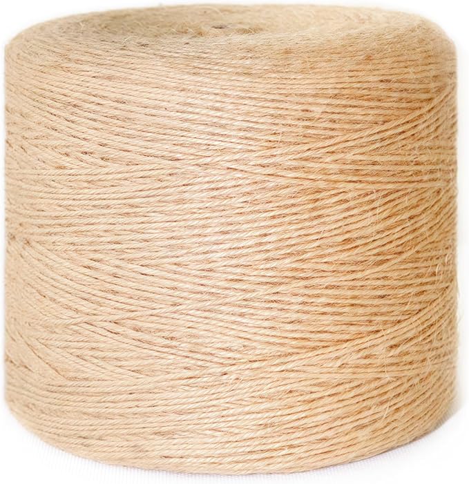 2MM Natural Jute Twine String — 3600Ft Brown Durable Jute Rope, Used for Hand Crochet, Climbing Plant, Gardening Flowers, Home Decorations, Art Crafts Gift Packaging, Weddings, Christmas