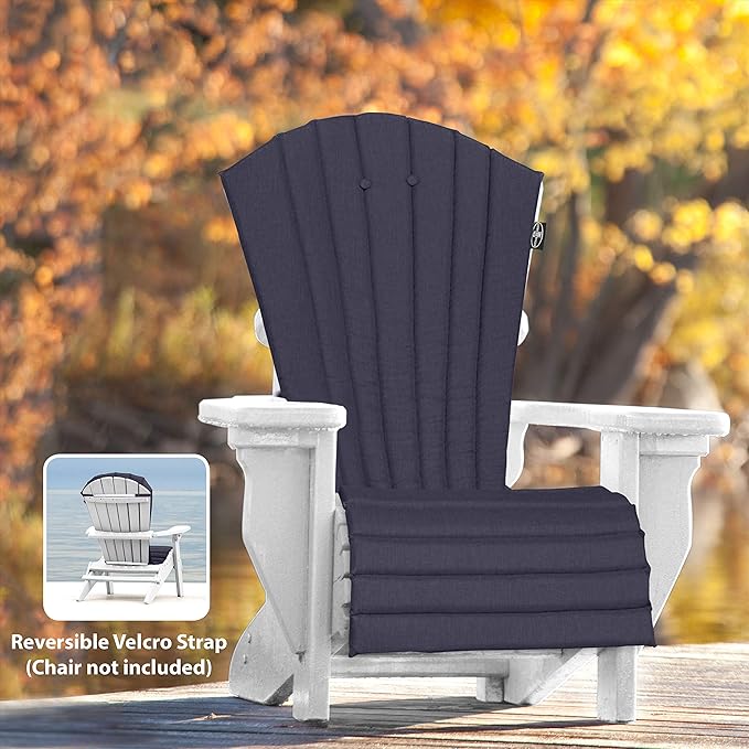 Outdoor All-Weather Patio Chair seat Cushion , Quick Drying Olefin Fabric - Adirondack Chair Cushion for Your Chair-Chair not Included (Night Sky Navy)