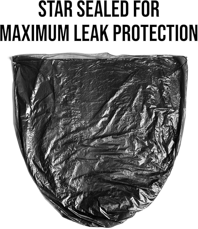 Aluf Plastics 56 Gallon Trash Can Liners (100 Count) - 43" x 47" - Thick 1.5 MIL Equivalent Black Trash Bags for Bathroom, Kitchen, Office, Industrial, Commercial, Recycling and More