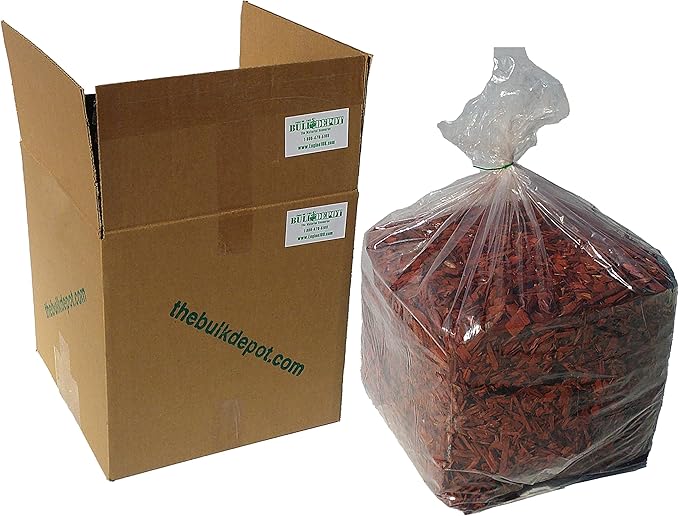 Raging Red Colored Wood Chip Mulch - 42 Quarts! Colored Landscape Mulch.