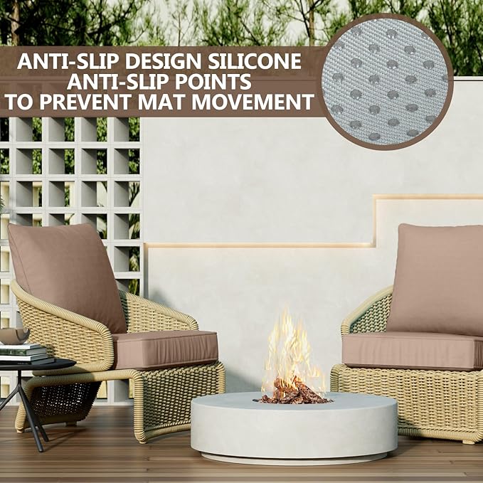 24" x 24" x 6" Outdoor Deep Seat Cushions Set - 4 Set Waterproof & Fade Resistant Patio Furniture Replacement Cushions, Non-Slip Outdoor Cushions Fit Loveseats, Couches, Chairs, and Sofas.