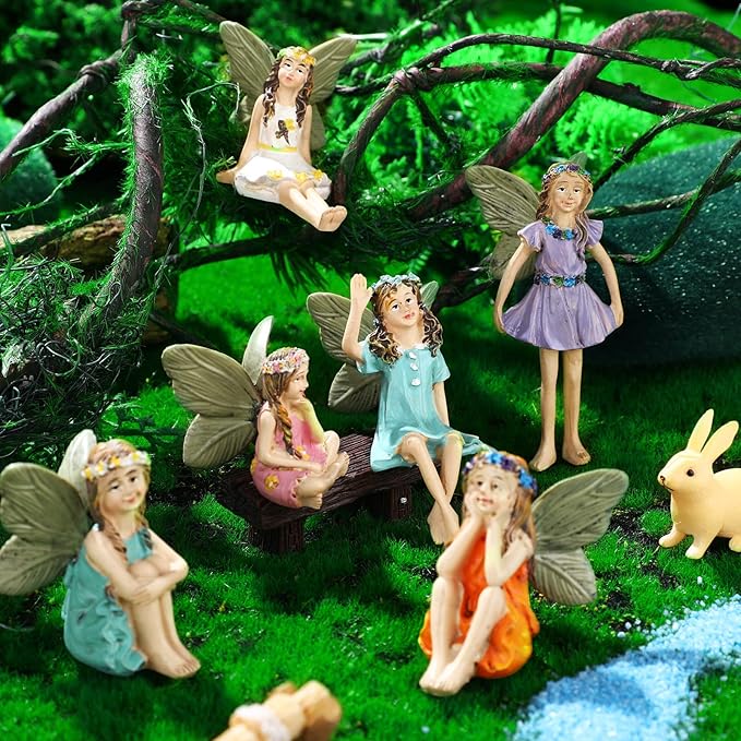 Unittype 120 Pieces Garden Kit Accessories Garden Animals Miniatures Fairies Miniature Figurines Micro Landscape Ornaments DIY Kit for Outdoor Yard Lawn