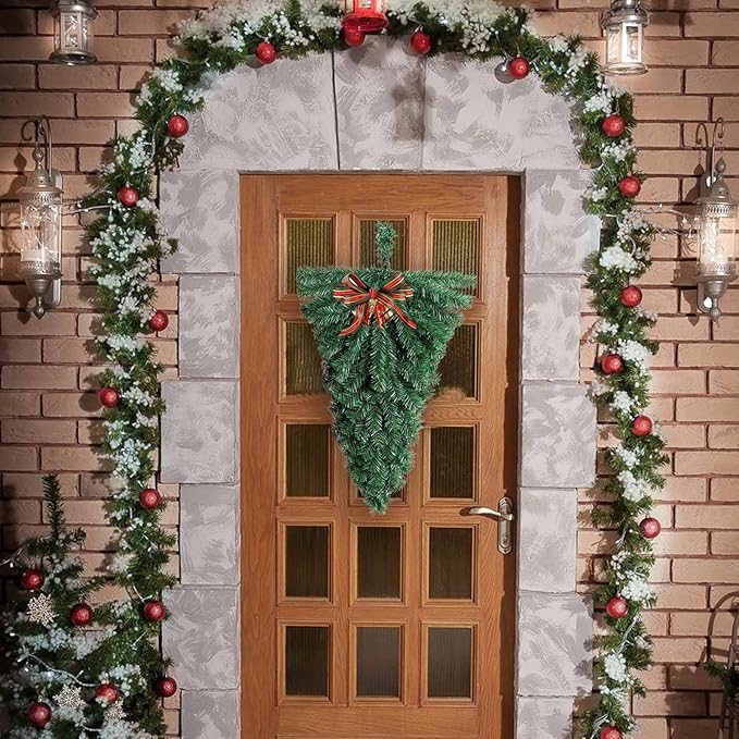 Christmas Swag for Decorating Outdoor, Christmas Teardrop Swag Ornament Decorative Props Pendant Wall Hanging for Front Door Indoor Outdoor Wall Hanging Decor